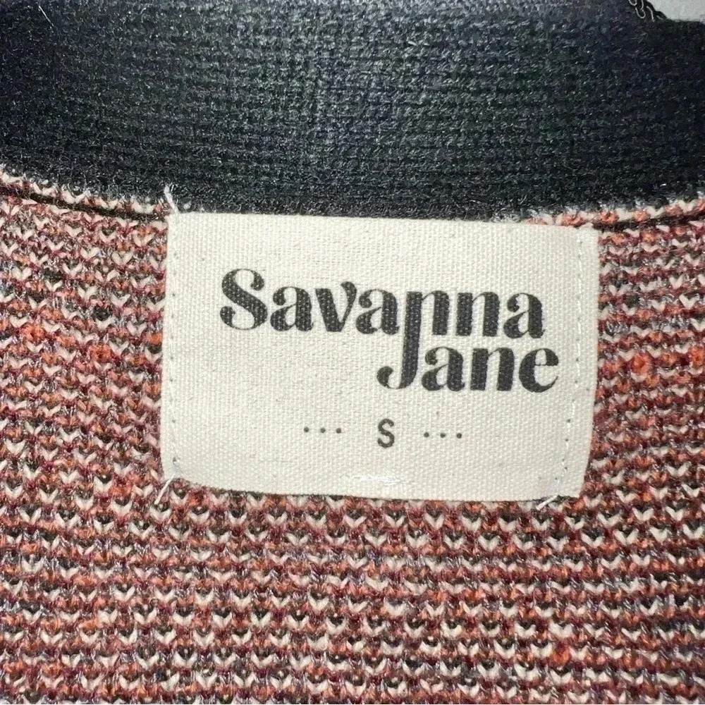 Savanna Jane Women’s Aztec Duster Topper Long Sweater Black Copper Size Small - Picture 9 of 13